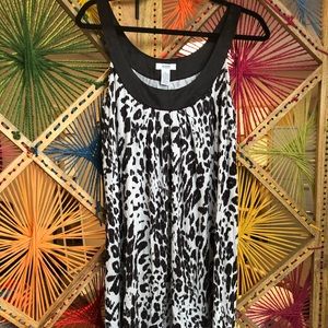 Black and White Cheetah Print Dress